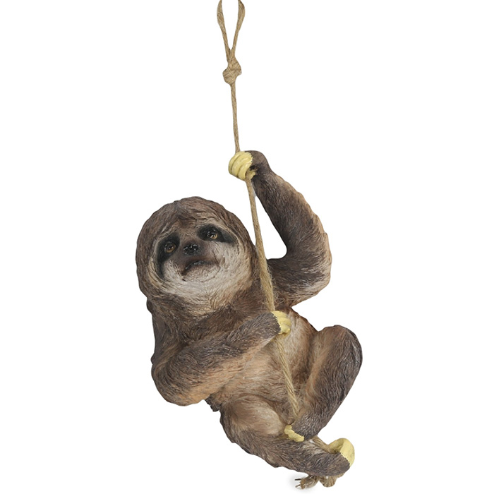 Resin Climbing Sloth On Rope - Click Image to Close